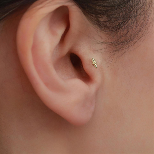 14 Ayar Altın Taşlı Deniz Yıldızı Tragus Piercing