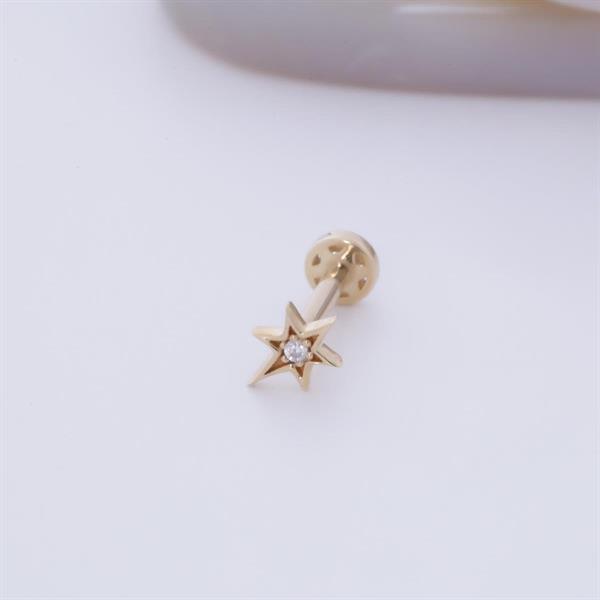 14 Ayar Altın Taşlı Yıldız Tragus