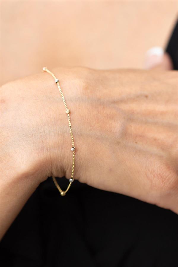 14K Solid Gold Ball Bracelet