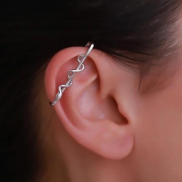 14 Ayar Altın Yılan Industrial Earcuff