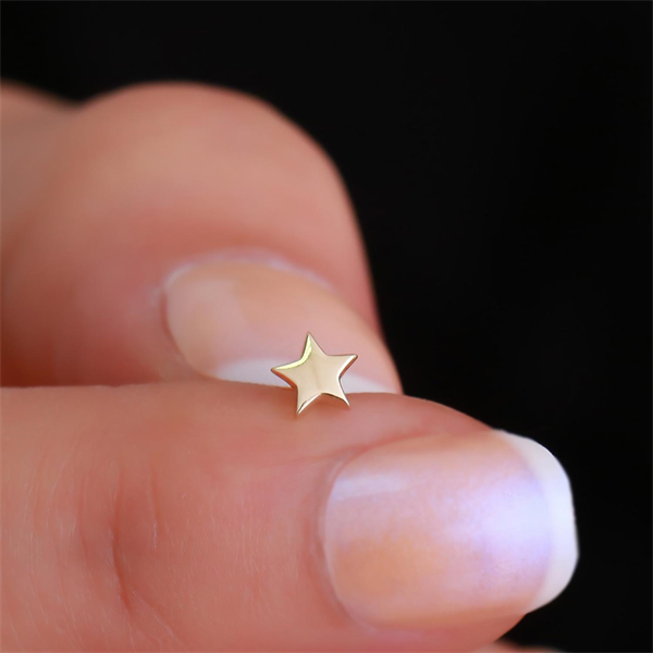 14 Ayar Altın Yıldız Tragus Piercing