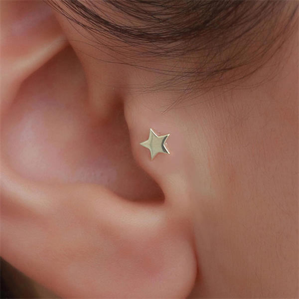 14 Ayar Altın Yıldız Tragus Piercing