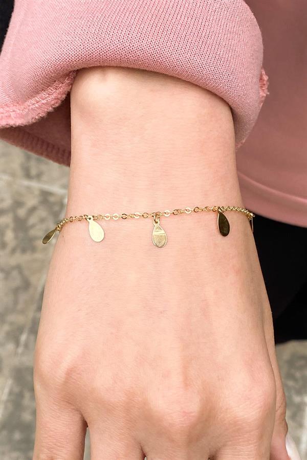 Gold 8 Sequin Drop Model Dorica Bracelet