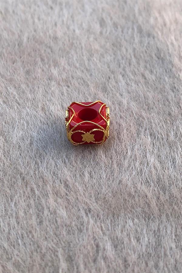 Gold Claret Red Star Medium Size Filigree Hülyam Boncuk