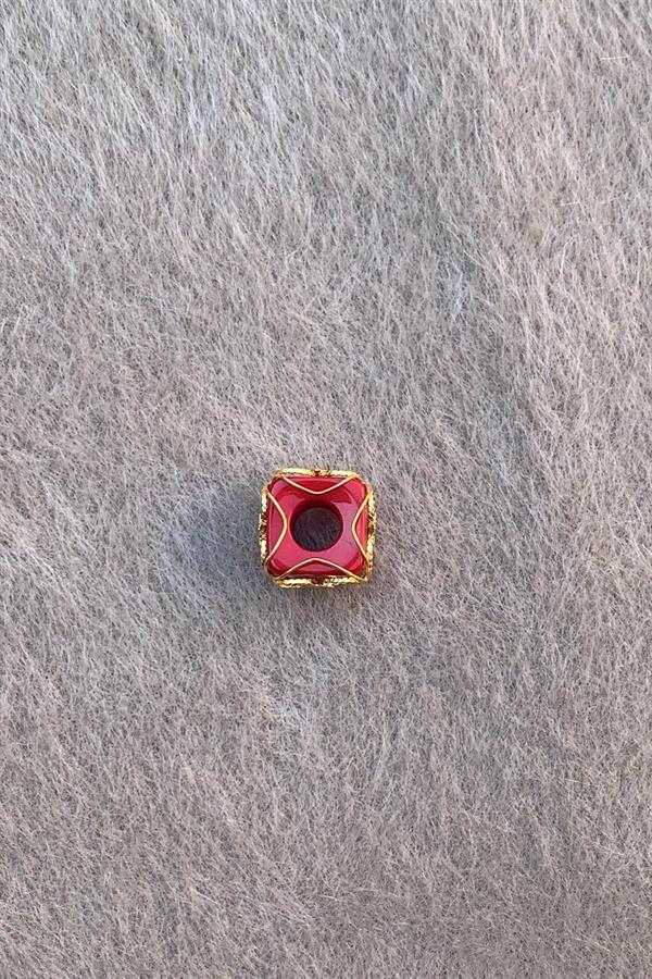 Gold Claret Red Star Medium Size Filigree Hülyam Boncuk