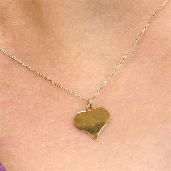  Gold Heart Plate Necklace