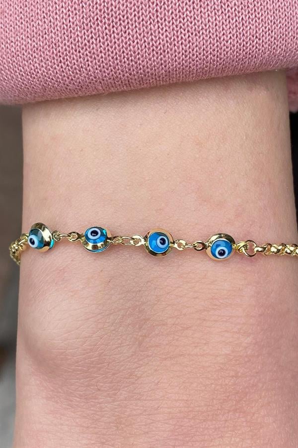  Gold Blue Enameled Bonibon Children's Tag