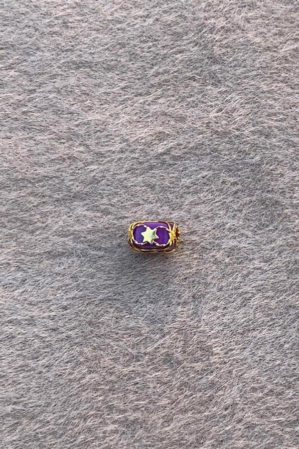 Gold Purple Small Size Filigree Hulyam Beads