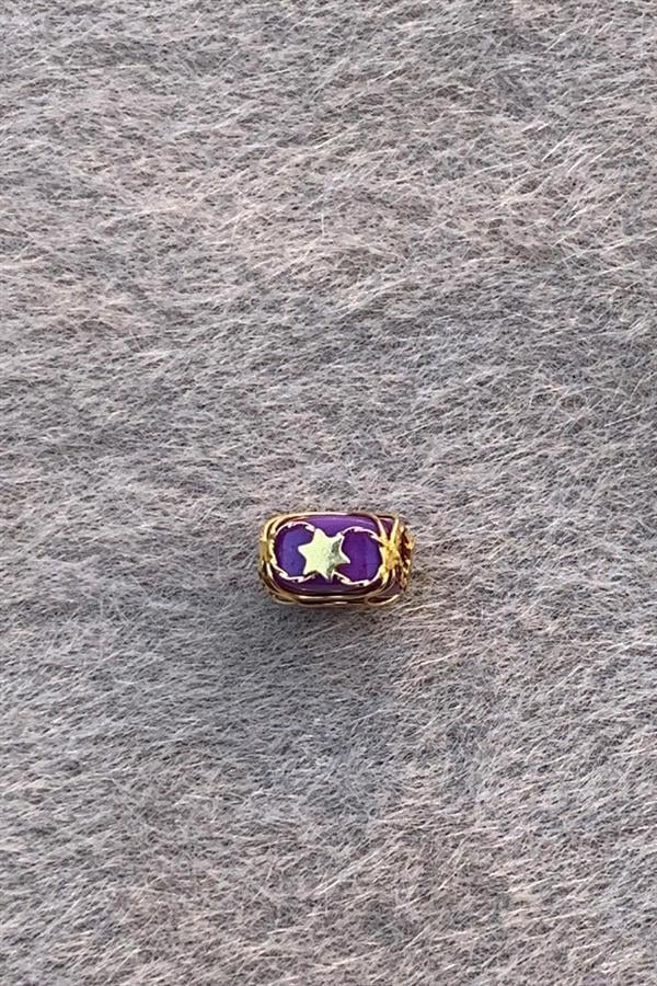 Gold Purple Small Size Filigree Hulyam Beads