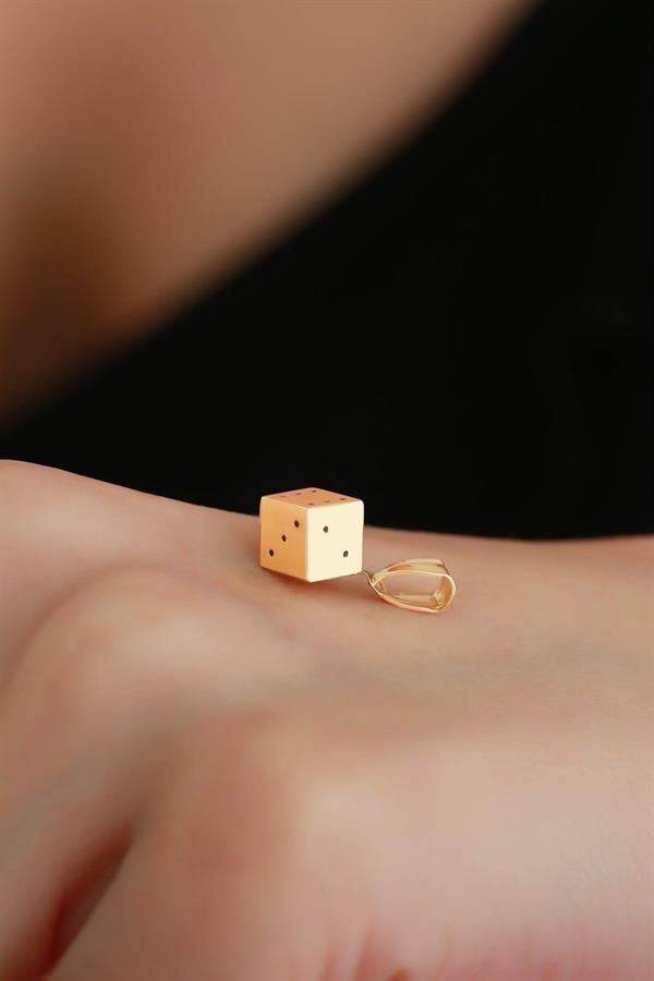 Gold Dice Pendant