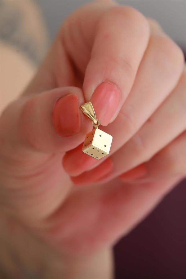 Gold Dice Pendant