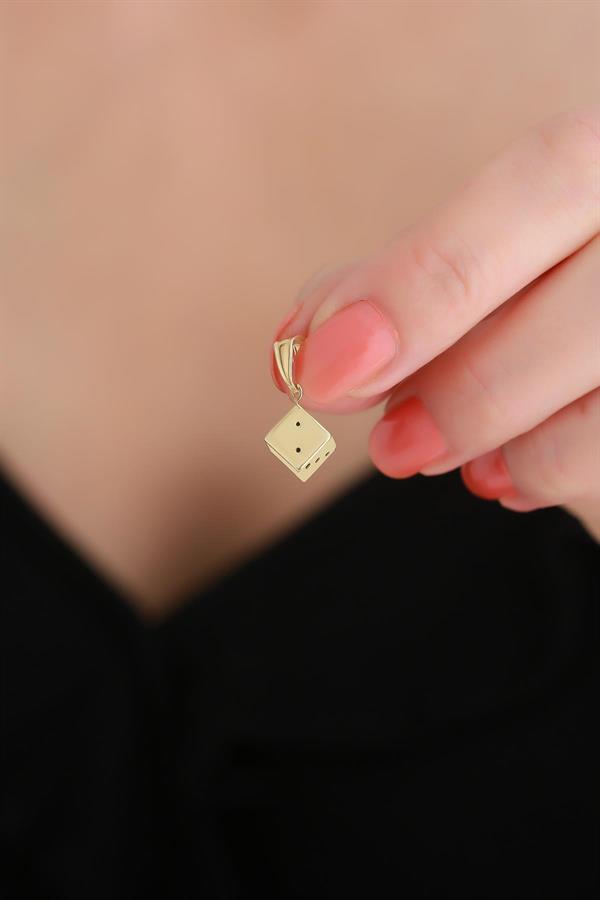 Gold Dice Pendant