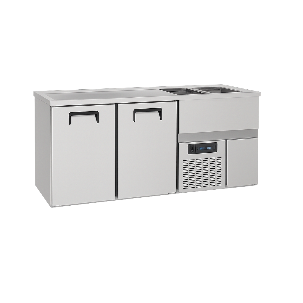  Frenox 195x70x94,5 Çift Evyeli Bira Soğutucu Buzdolabı KGN-E-R-R290