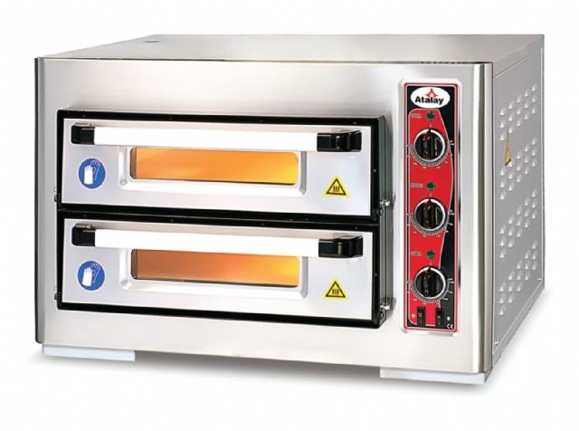 Atalay 50x50 Çift Katlı Elektrikli Pizza Fırını 80x64x50 cm, APF - 50/2