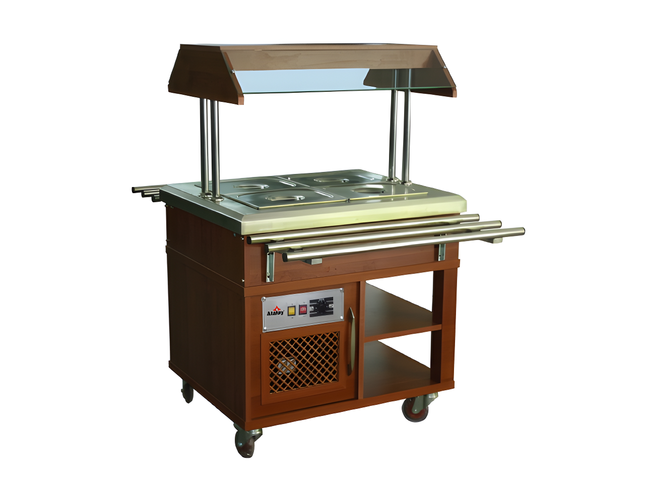 Atalay GN 1/1 2 Küvet Kapasiteli Elektrikli Saladbar Tezgahı, 80x70x120, ASSB - 02