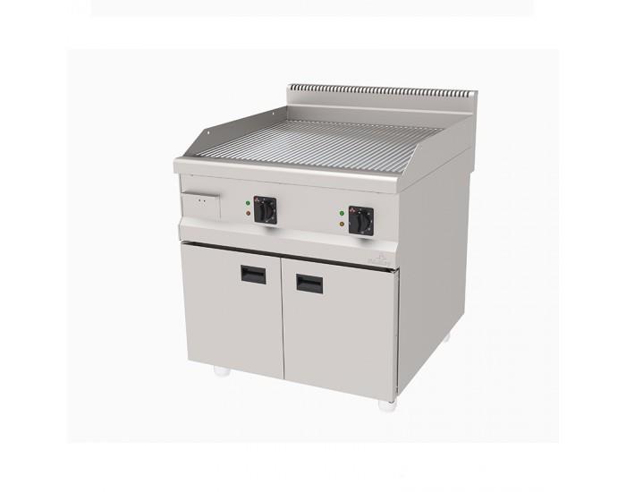 Atalay Oluklu 80 cm Elektrikli Krom Pleyt Izgara (Dolaplı) , 80 x 90 x 85, AEI - 890 / N CR