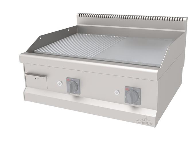 Atalay Yarı Oluklu 80 cm Gazlı Krom Pleyt Izgara, 80 x 70 x30, AGI - 870 / ND CR