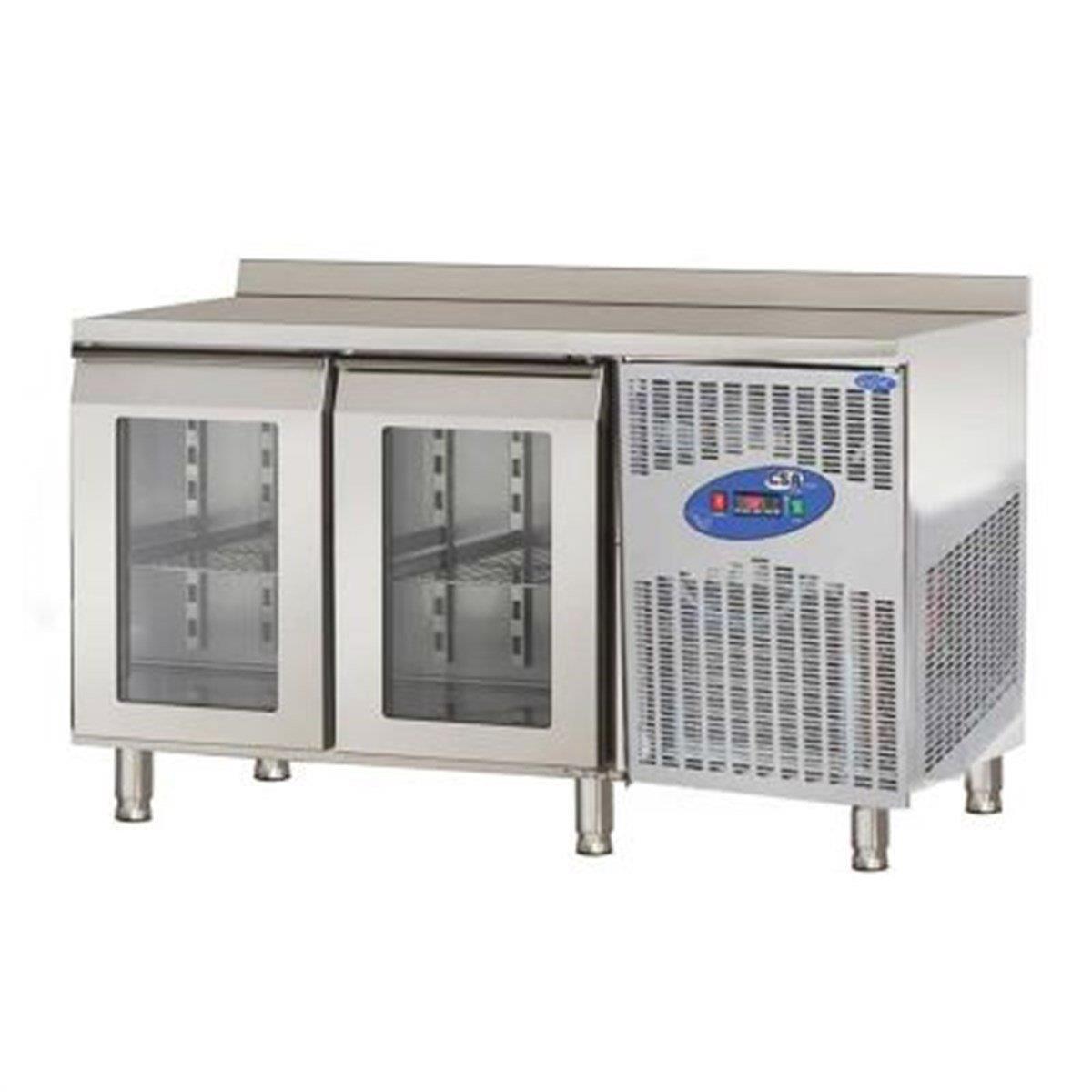 Csa 2 Cam Kapılı Tezgah Tip Buzdolabı, 160*60*85 cm, 304 Krom