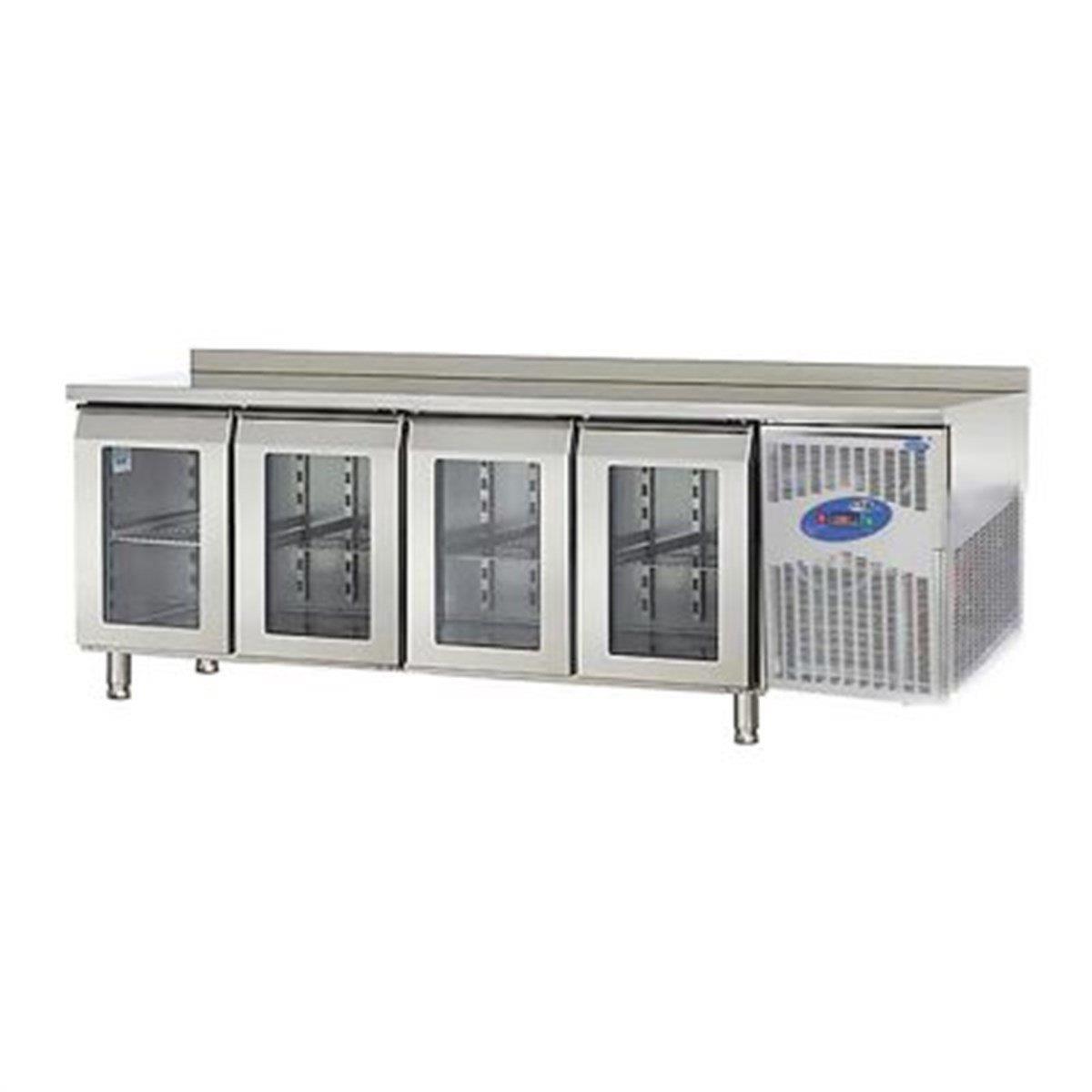 Csa 4 Cam Kapılı Tezgah Tip Buzdolabı, 240*60*85 cm, 430 Krom