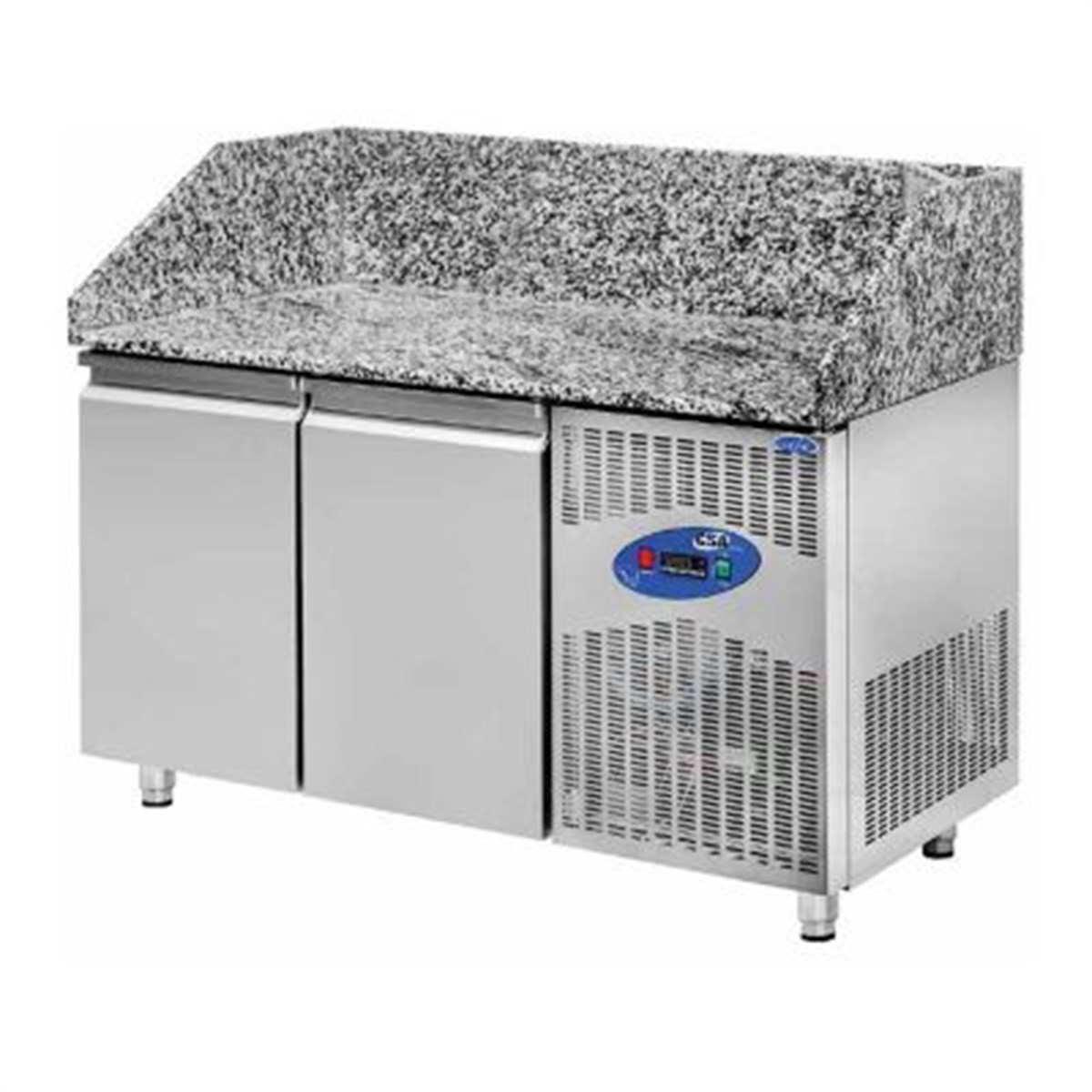 CSA CS-PIZ-150 Pizza Hazırlık Dolabı, Granit Tablalı, 2 Kapılı, 380 L