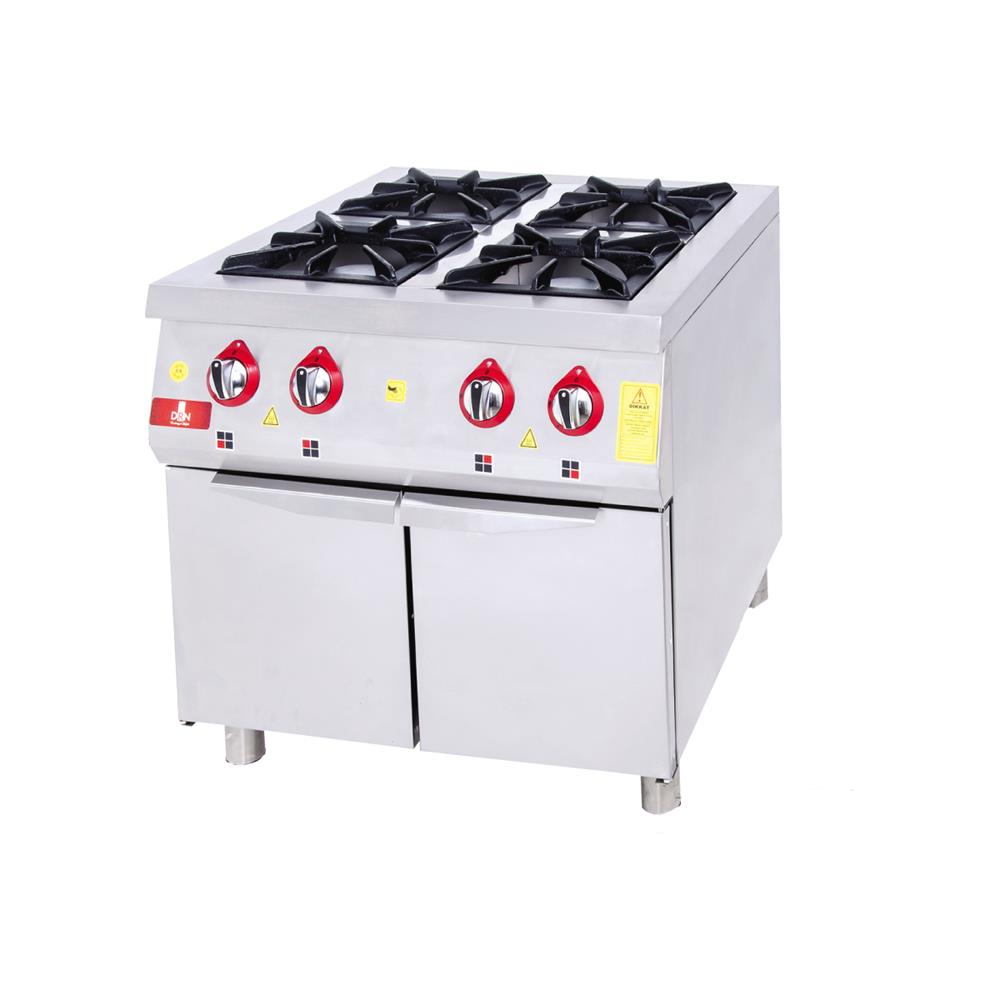 DRN 4'lü Dolaplı Ocak, Doğalgazlı/LPG'li, 80×94×85 cm, DRNDO-8090