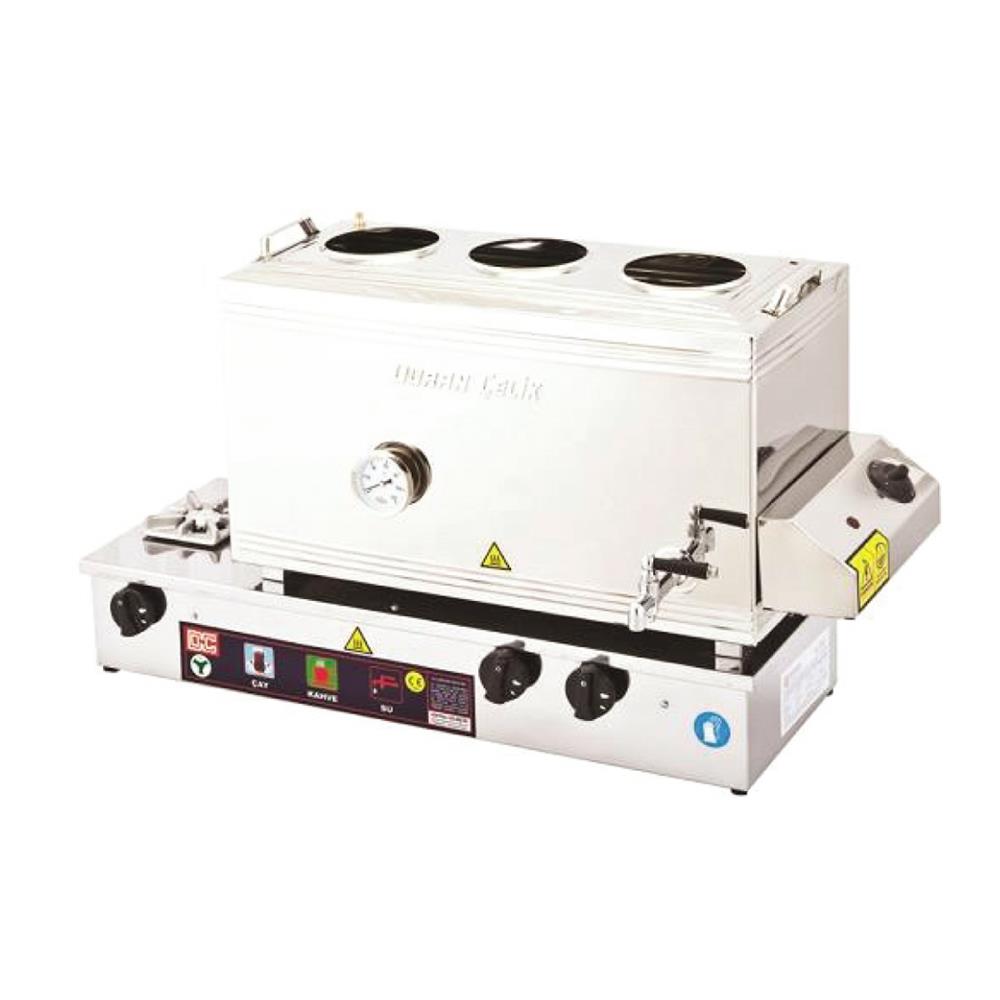 DRN Çay Kazanı, Gazlı/Elektrikli, 55 Litre, Üç Demlik, DRNCTKGE-55