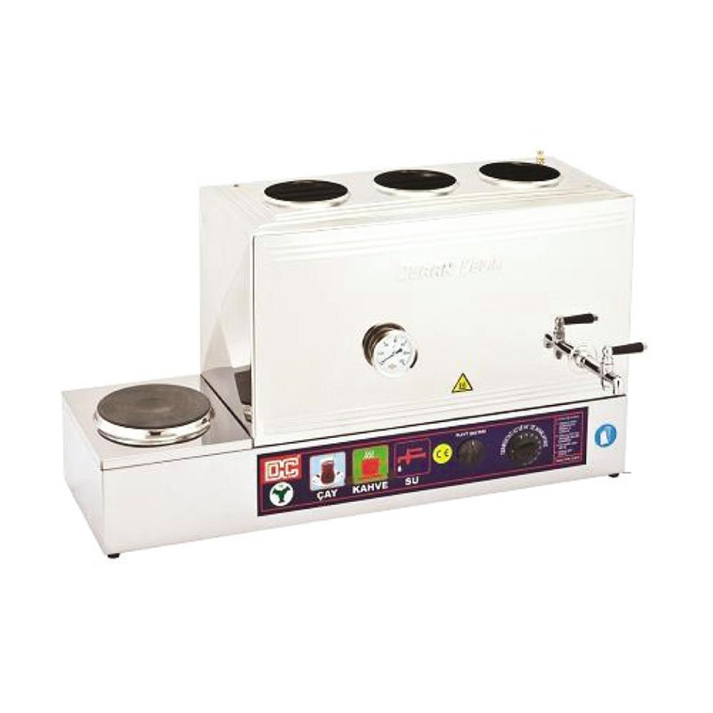 DRN Elektrikli Çay Kazanı, 55 Litre, Üç Demlik, Vidalı, DRNCTVE-55