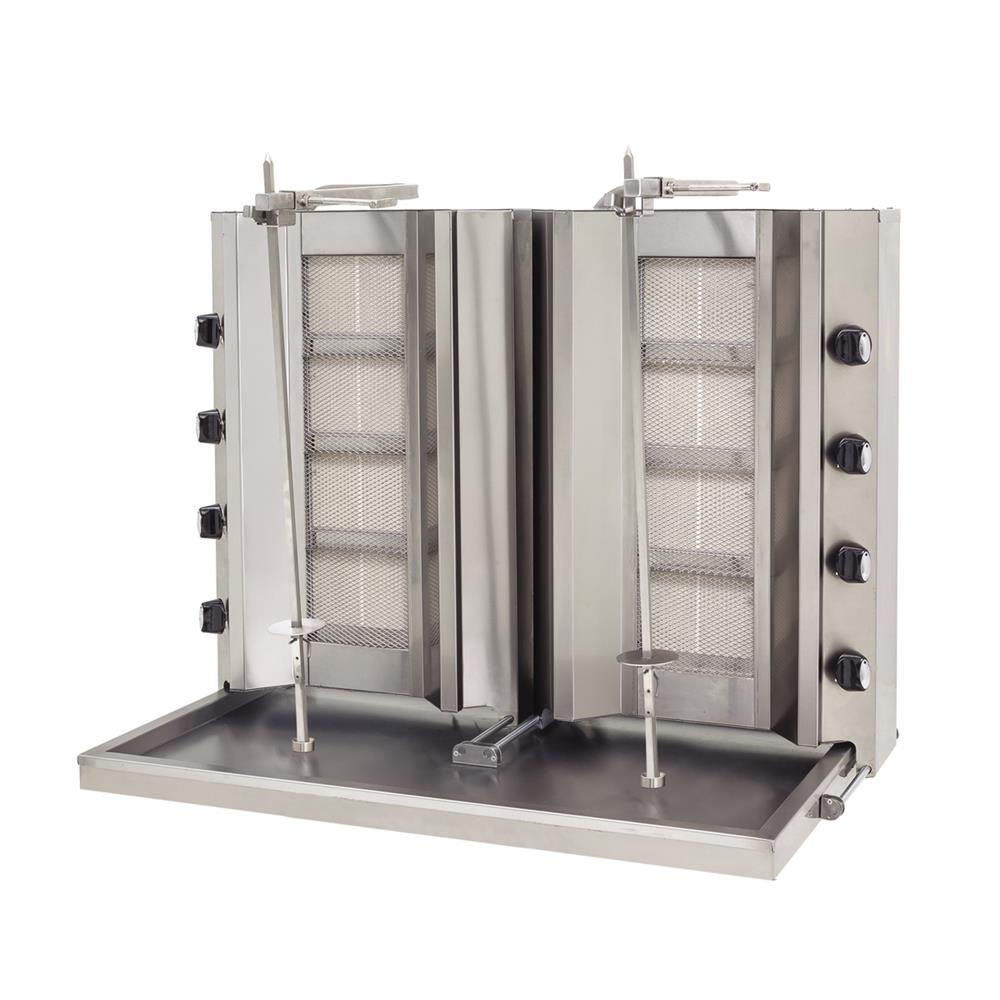 DRN Sabit Çiftli Döner Ocağı, Doğalgazlı/LPG'li, 8 Radyanlı, 110×70×90 cm, DRNDSCG-8