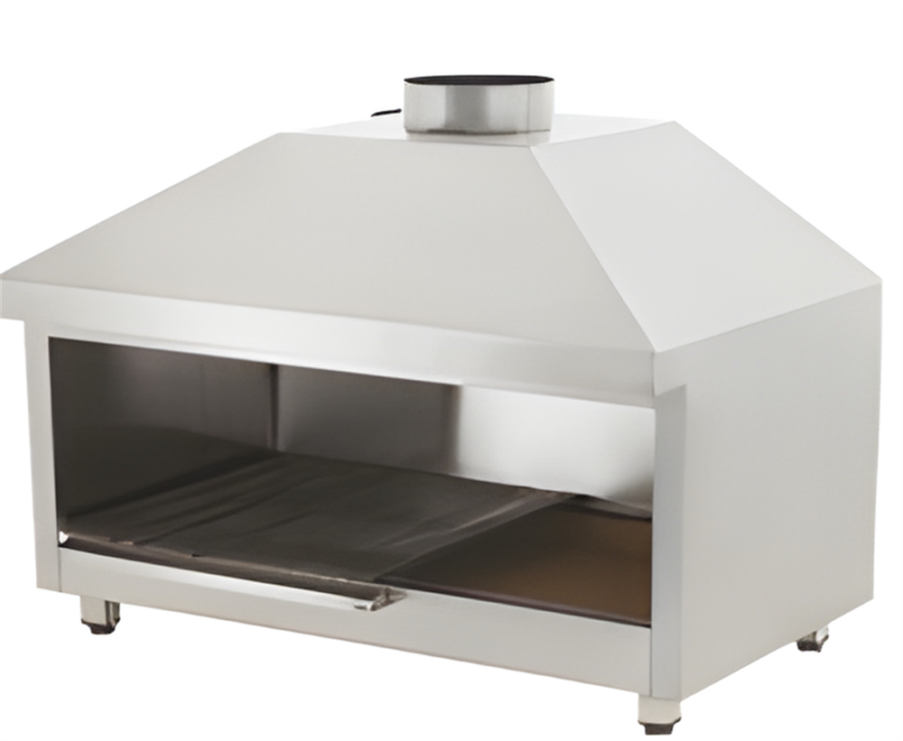 Endüstriyel Davlumbazlı Tuğlasız Kömürlü Mangal, Izgara, 100 X 45 X 120 cm, 430 Çelik