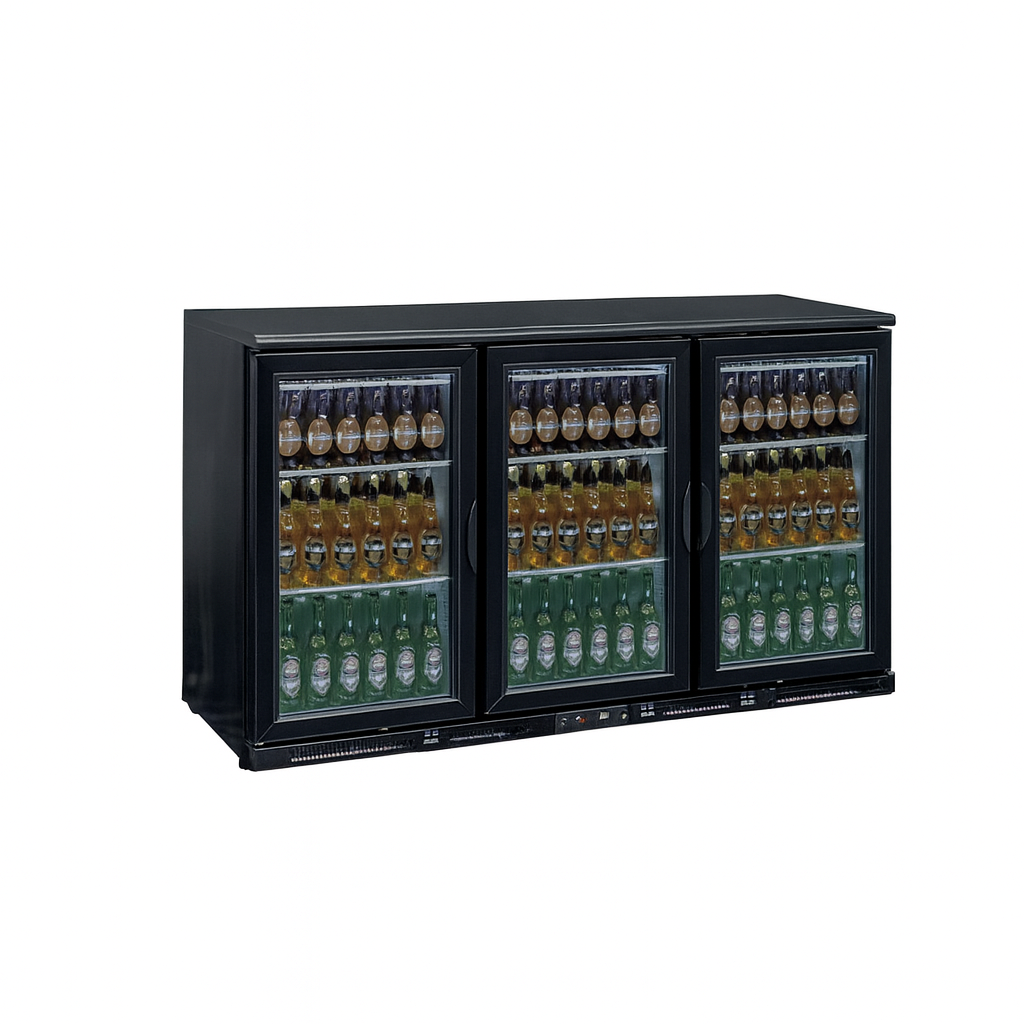Frenox 138x50x91 cm. 3 Kapılı 310 lt. Kapı Ve Ön Kanopi Paslanmaz Bar Buzdolabı BB350SS-R290