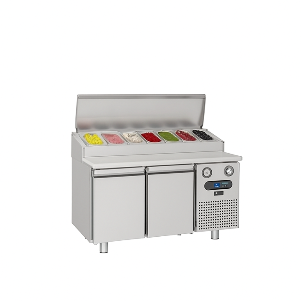 Frenox 140x80x109 cm. 7x1/3 Küvet Kapasiteli,2 Kapılı Make-Up,Pizza Hazırlık Dolabı MPN2-R290