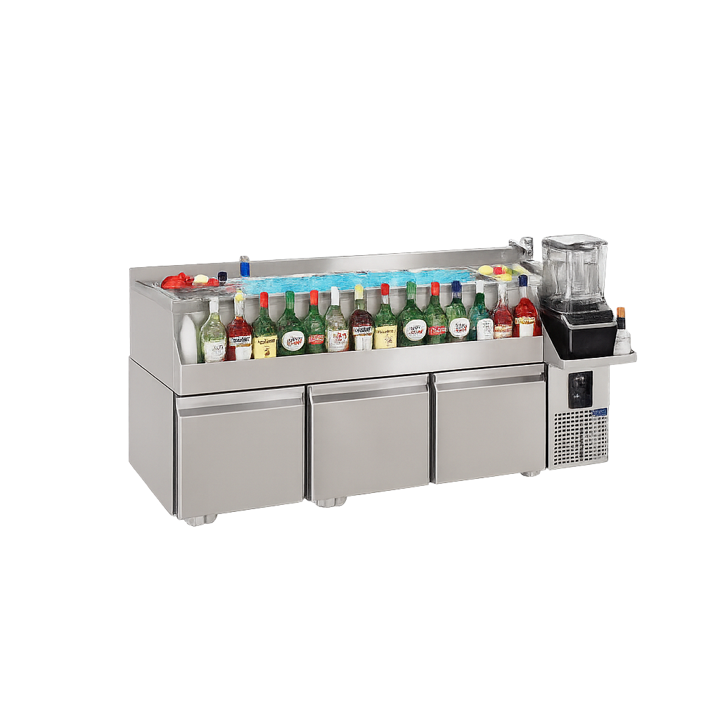 Frenox 160x60x85 cm. 235 lt. Kokteyl Tezgahı CKT3-K-R290