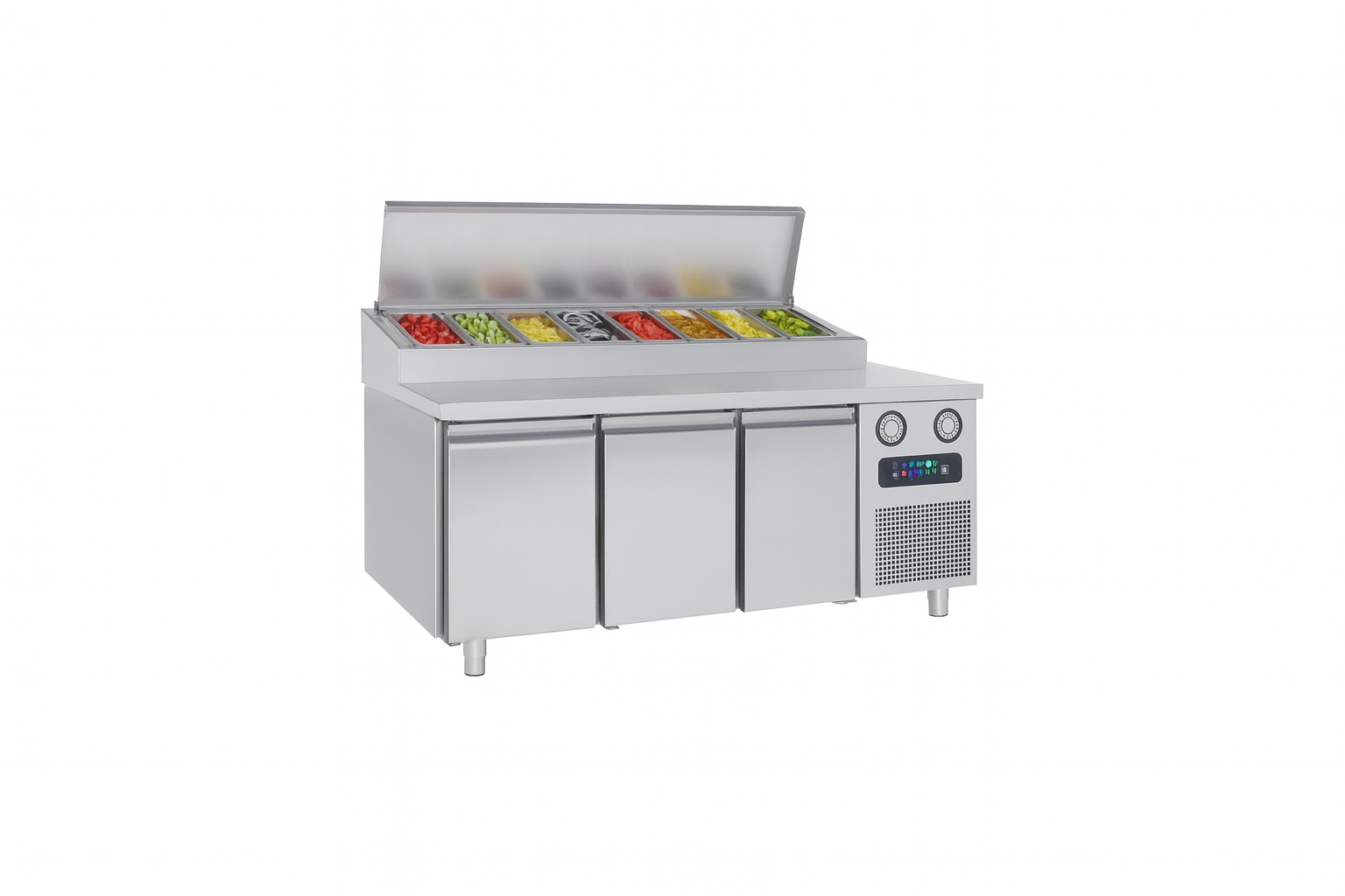 Frenox 186,5x80x109 cm. 7 Adet 1/3x150 Küvet Kapasiteli Make-up,Pizza Hazırlık Dolabı MPN3-7G-R290