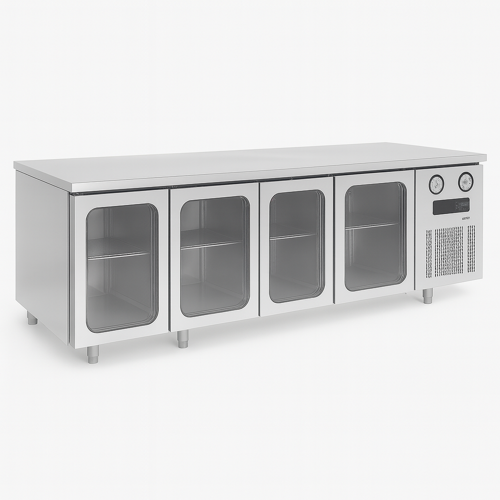 Frenox  233x70x85 cm. 632 lt. Cam Kapılı, Ada Tipi Yatay Buzdolabı CGN4-2G-DZ-R290