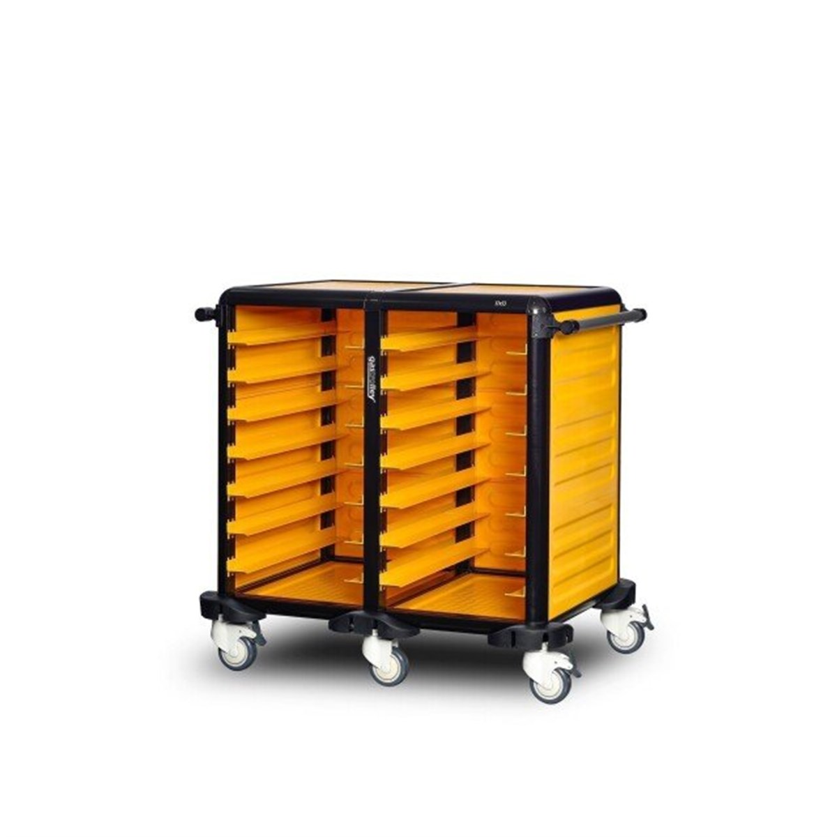 Gastrolley 75 İkili Servis Tepsi Arabası, 2 Yanı + Arka Kapalı, 101x71x99 cm