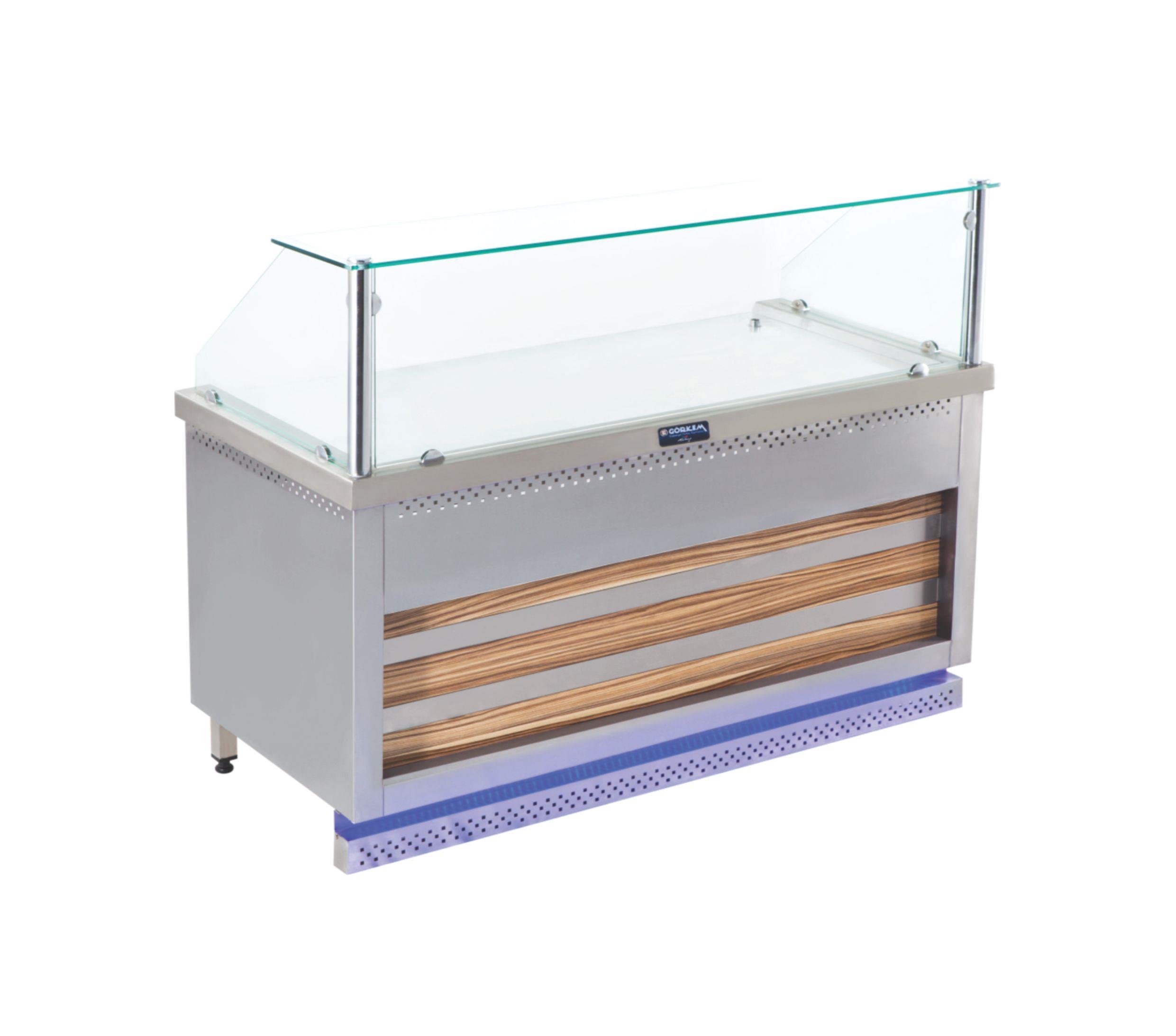 Görkem 180 cm Tezgah Tipi Böreklik Camlı Doğalgazlı/Tüplü