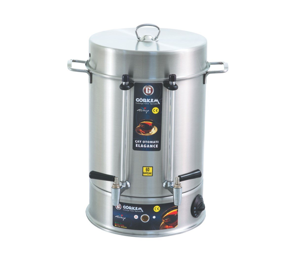 Görkem Çay Makinası 60 Bardak Çelik Musluklu 30x30x40 cm