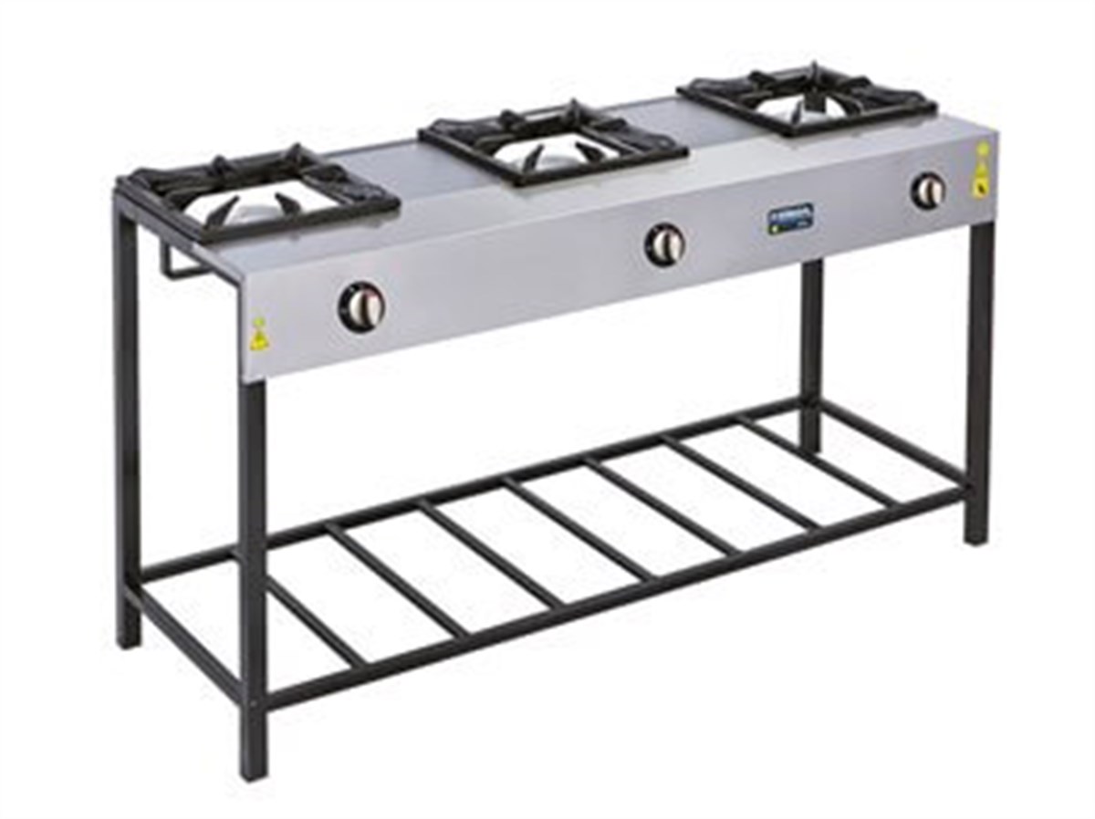 Görkem Gazlı Yüksek Lokanta Ocağı 3 Gözlü Ocak 140X47X77 cm