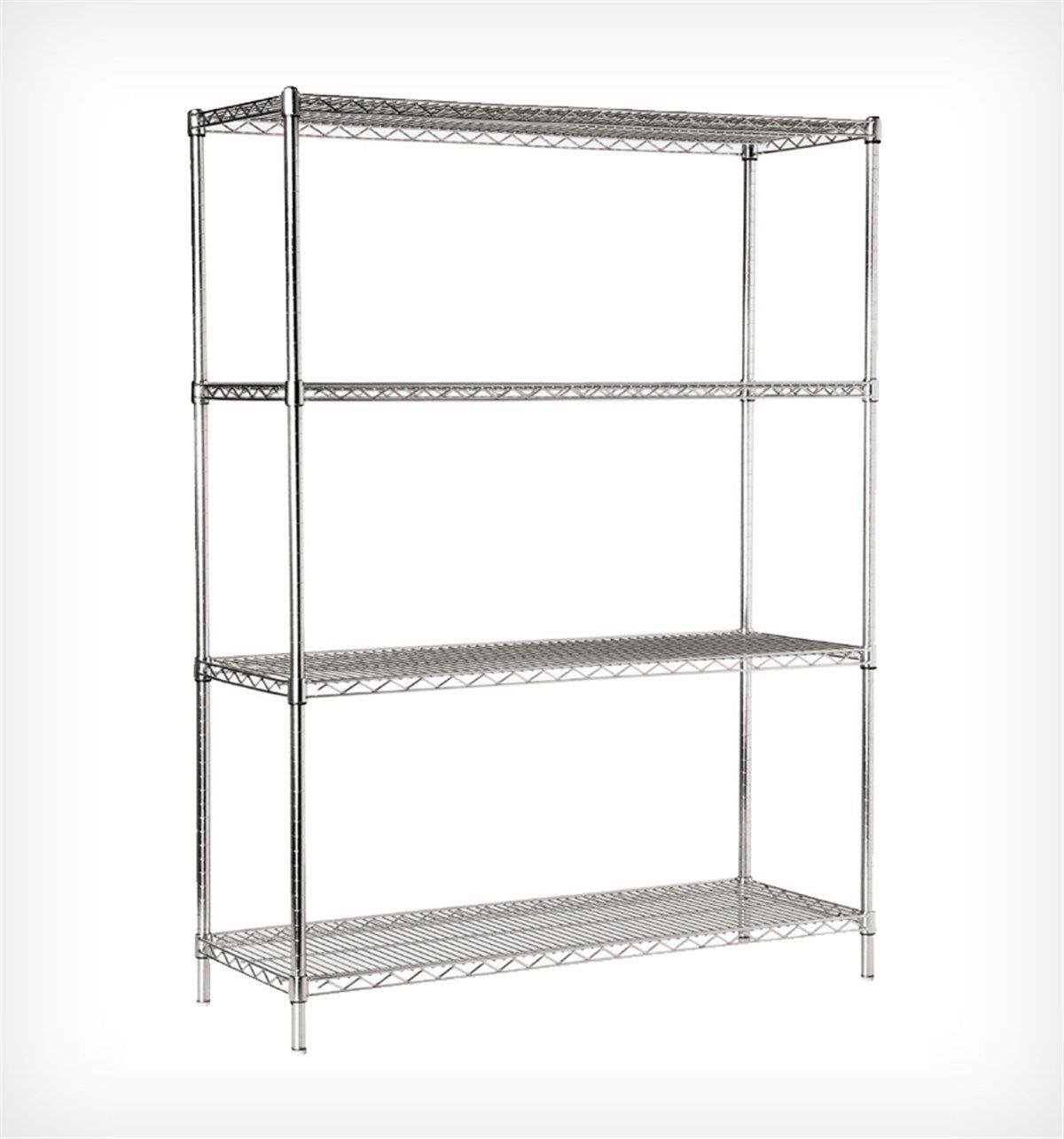 İnox 201 Light Paslanmaz, 183X183 cm, Tel Buzhane Soğuk Oda İstif Rafı, 4 Katlı 