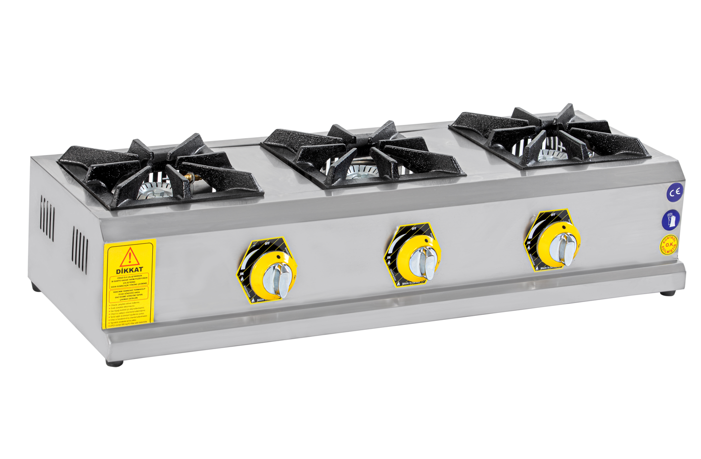 İnoxmaster 3'lü Set Üstü Ocak, Doğalgazlı / LPG, 130x50x25 cm