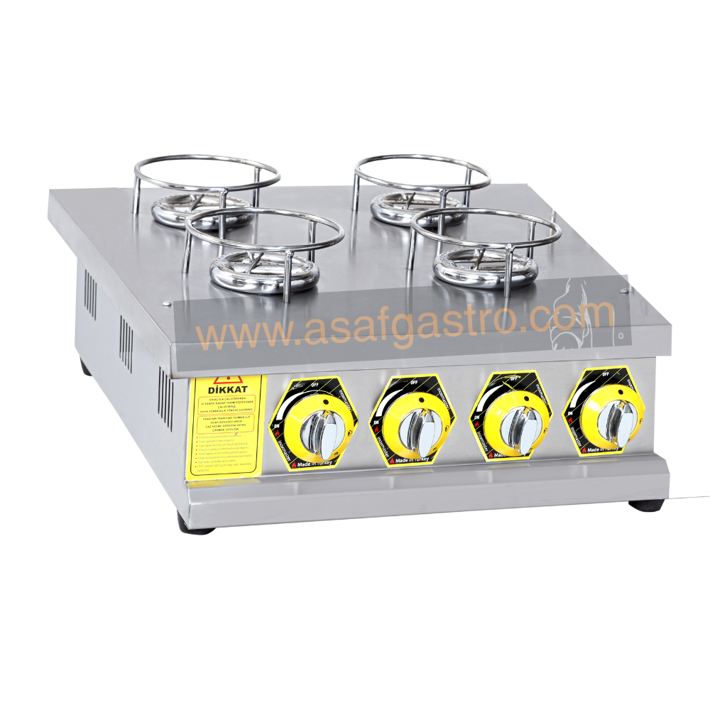 İnoxmaster 4'lü Künefe Ocağı, Kare, Doğalgazlı / LPG, 50X50X18 cm