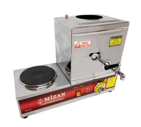 Mizan 1 Demlik Krom Elektrikli Çay Kazanı, 10 lt, 304 Kalite, Pleytli