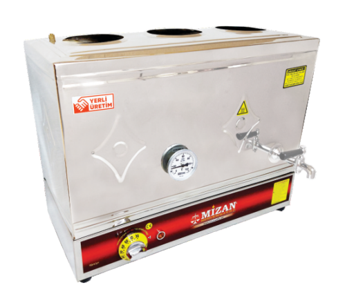 MİZAN 3 Demlik Krom Elektrikli Çay Kazanı, 38 lt, 304 Kalite, Pleytsiz