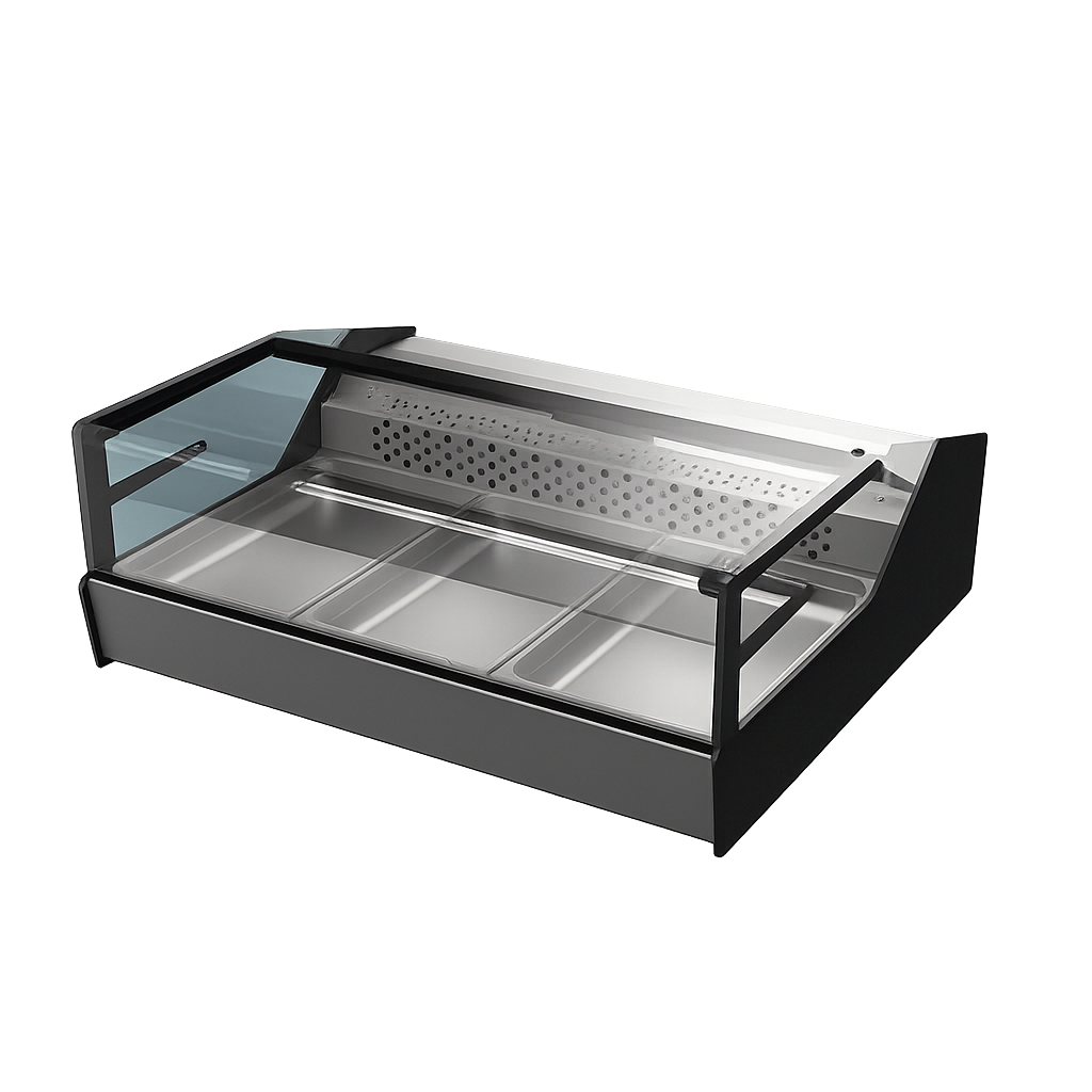 Ndustrio 3 Adet 1/1 GN Küvet Kapasiteli Set Üstü Teşhir Dolabı CDUG3L
