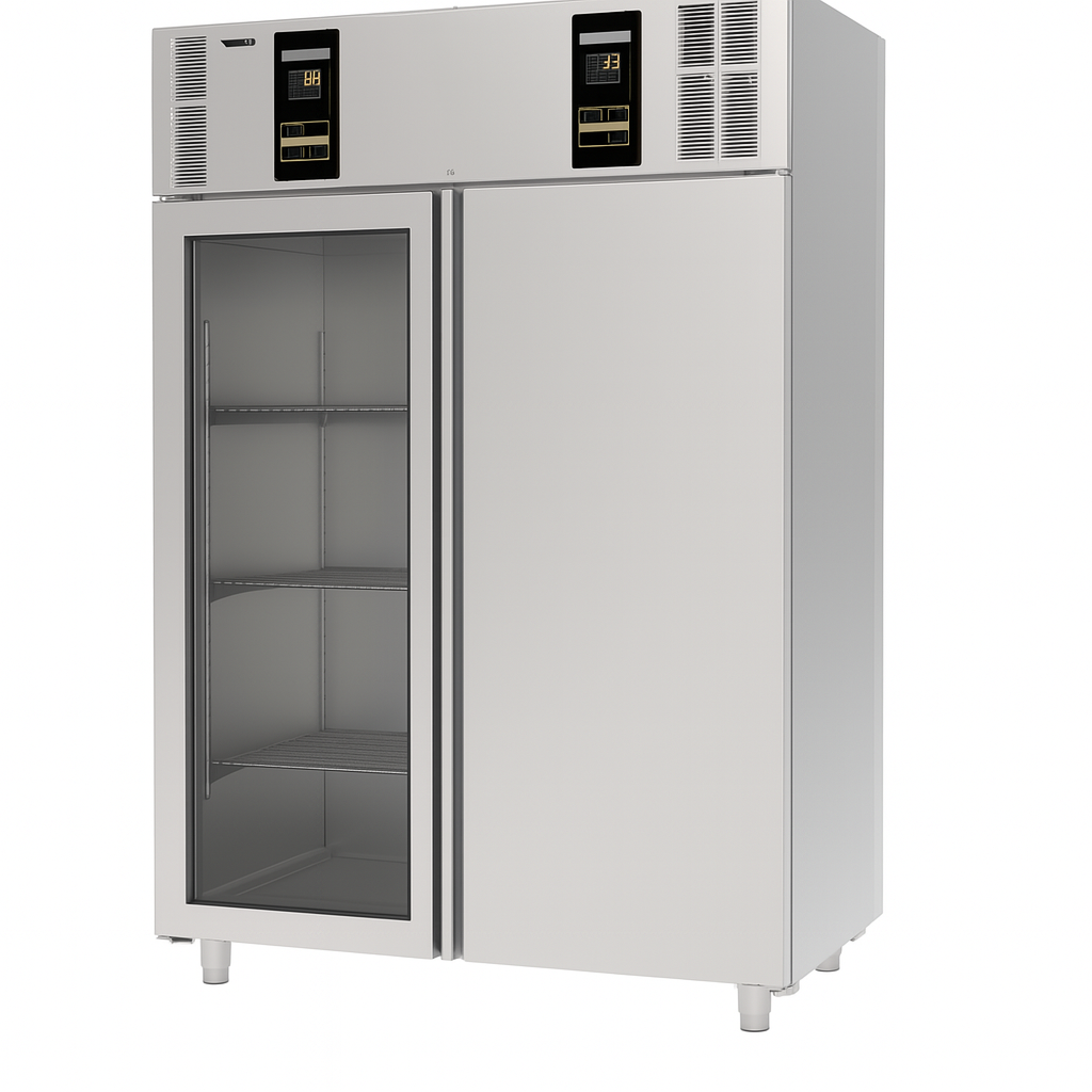 Ndustrio Dik Tip Monoblock Gastronorm Mix Buzdolabı - 1 Tam Paslanmaz 1 Tam cam Kapılı, Üstten Motorlu PNX- CPGN 202-UCGD-MIX MONOBLOCK