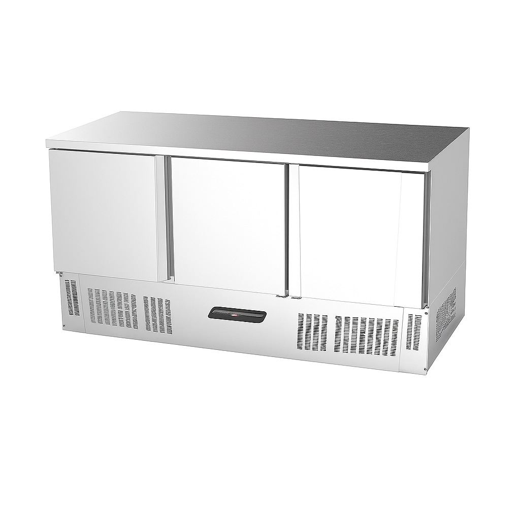 Ndustrio Tezgah Tipi,3 Kapılı,Snack Kapaklı Saladbar  SLD-6160-SS TOP