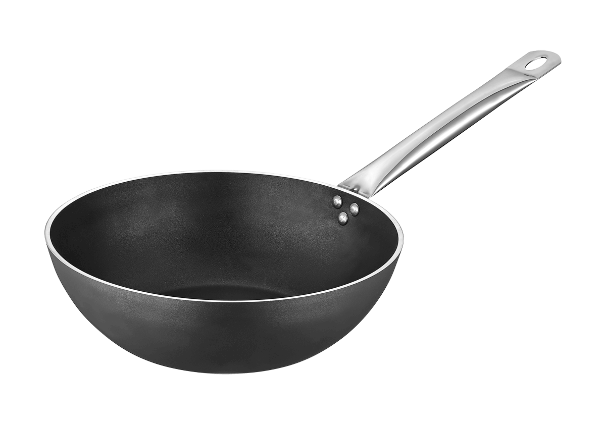 Net Çelik Alüminyum Wok Tava İnci 28 cm