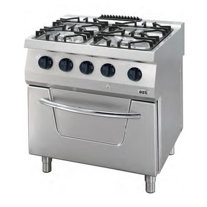 Öztiryakiler 700 Seri OSOGF 8070 L 4 Gözlü Fırınlı Kuzine, 80x70x85 cm, Gazlı