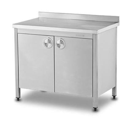 Paslanmaz Krom Çarpma Kapaklı Çalışma Tezgahı, 80 X 60 X 85 cm, 430 Çelik