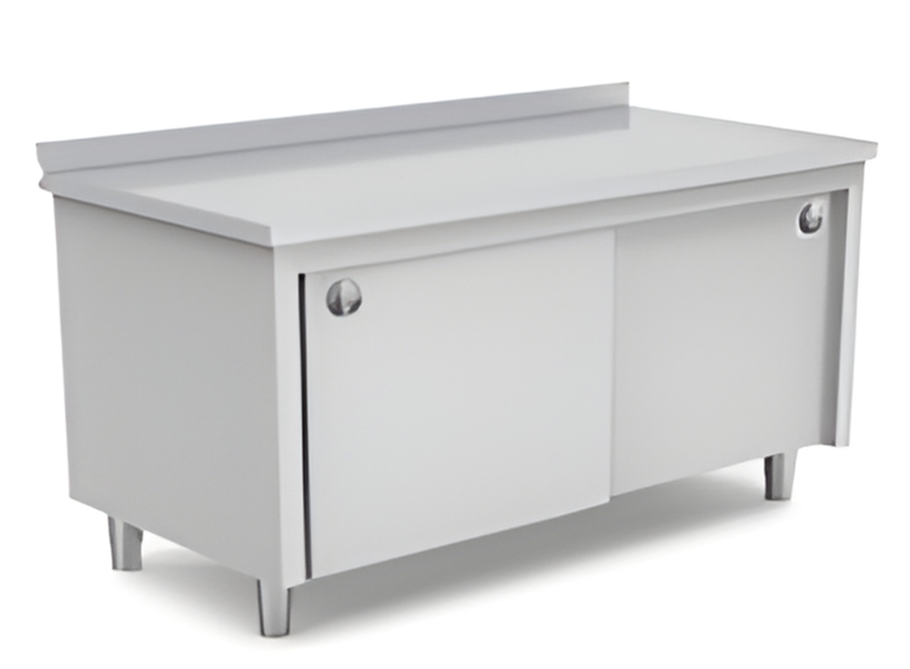 Paslanmaz Krom Sürgü Kapaklı Çalışma Tezgahı, 160 X 60 X 85 cm, 430 Çelik